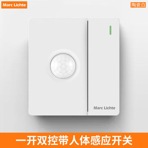 Switch controller, one open, dual control, human body induction switch, high power 300W induction lamp, intelligent with light control, infrared light control, one open, dual control, human body induction switch, white