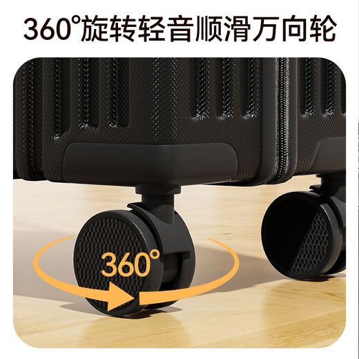 LZJV 高颜值18寸小型行李箱可登机万向静音轮旅行箱超轻便拉杆密码箱 黑色【橡胶轻音轮+前置挂钩】 18英寸 【2节拉杆-1.6m以下适用】