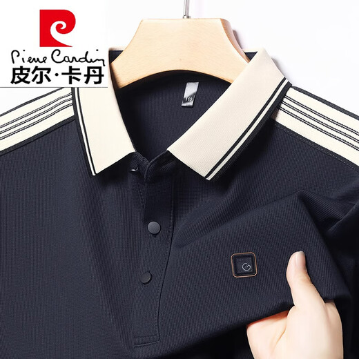 皮尔卡丹（pierre cardin）休闲透气POLO衫男士短袖T恤夏季冰丝翻领半袖宽松上衣针织 君牛-16802-咖啡 S 165/80A 建议90-115斤