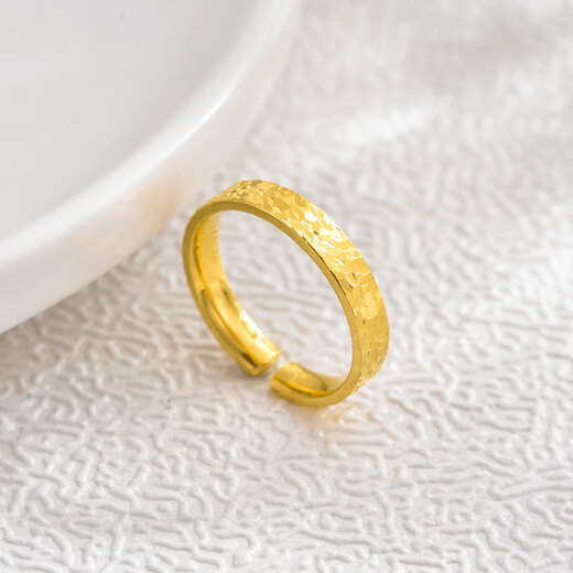 Iosn gold broken ice ring women's new style pure gold 999 pure gold starry sky flashing solid live jewelry for girlfriend broken ice 1.67g