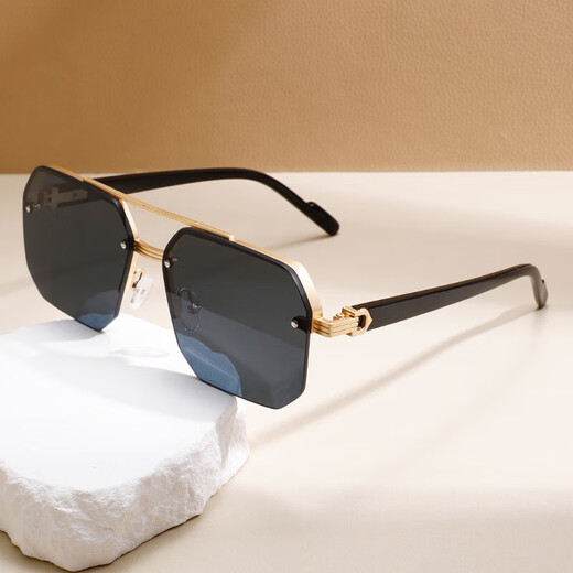 Century Tyrannosaurus Sunglasses Official Website Official Website Glasses High-value Double Beautiful Square European and American Photos Personality Simple Half Frame Black Frame Gray Frame