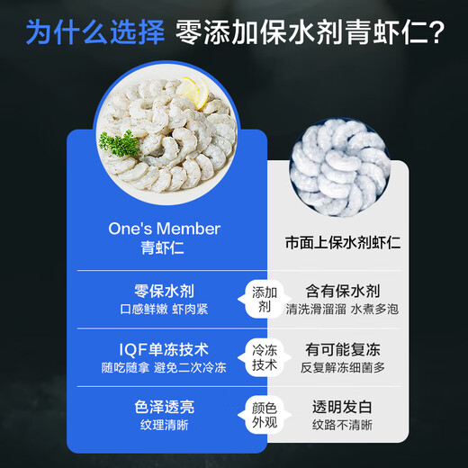 No. 1 member store green shrimp 1kg 0 added water-retaining agent, manual shrimp removal, zipper bag for easy feeding