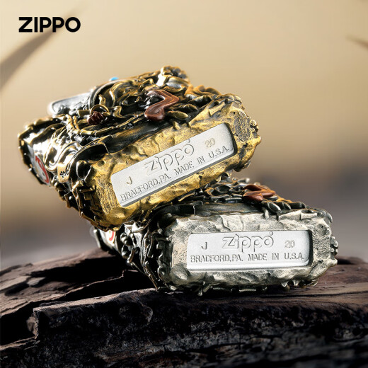 ZIPPO打火机正版芝宝防风煤油火机重盔甲黑白无常复古送新年礼物 黑白无常-银(单机不含油)DY9902T