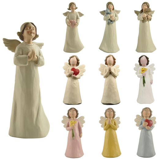 祈祷天使日常礼物欧式摆件创意家居客厅简约结婚生日礼桌面装饰 米白色 15673
