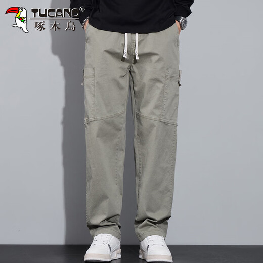 Pantalon de pic (Tucano) pour un pantalon décontracté d'été masculin pour les salopettes américaines haut de gamme pour hommes pantalons polyvalents en vrac vert clair xl