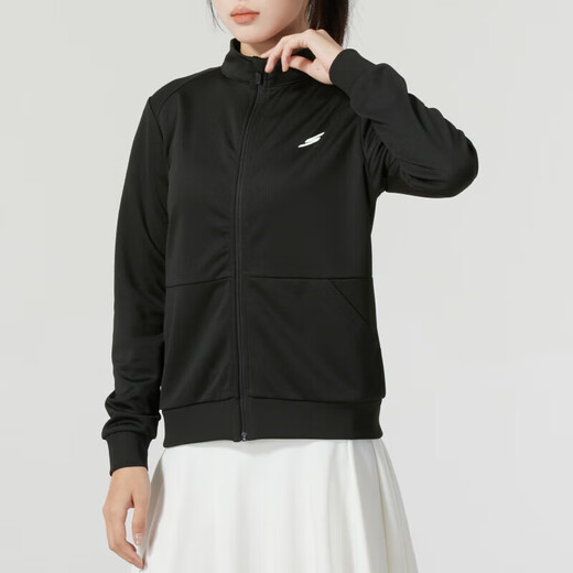 Skechers Anzug Frauen Sportswear Stand Kragen Jacke Running Fitness Training Hosen Freizeithosen Straight Hosen Hose schwarzer zweiteiliger Set/Mantel + Hose xs xs