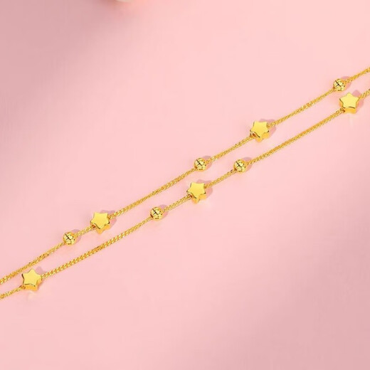 UDL Pure Gold 999 Thrilling Gold Bracelet for Women Pure Gold Bracelet Bracelet Hand Accessories Birthday Gift for Girls Pure Gold Thrilling Star Bracelet 4.3g