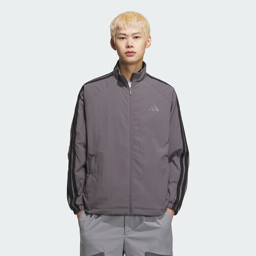 Adidas jacket men's 2025 summer new sportswear woven fashionable breathable casual stand collar jacket KC6007 KC3893 S