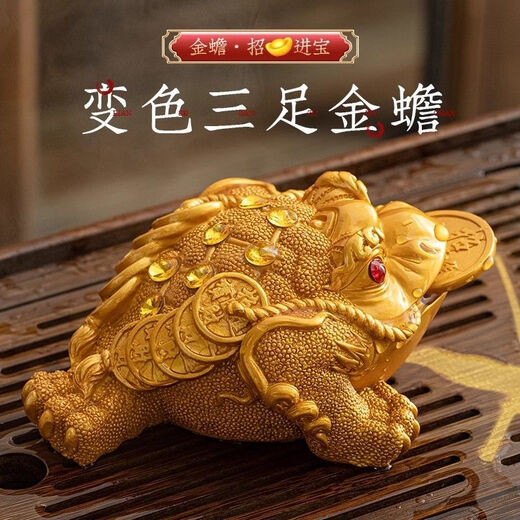 Xu Nian tea pet ornaments golden toad boutique can raise color-changing tea set Pixiu accessories tea table tea tray color-changing auspicious Pixiu baby