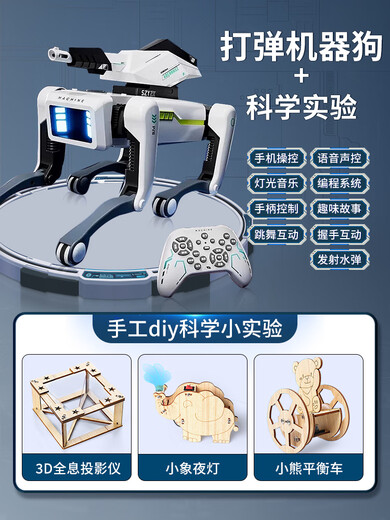 Jiashi 25 Roboter Hund Intelligent AI Roboter Fernbedienungs -Kontrolle Boy 20 neue Programmier sprechen Kinder für Geburtstagsgeschenkmaschine AI Bullet Robot Dog enthält 2000 Runden Wasserkugel + Dual Series Standard