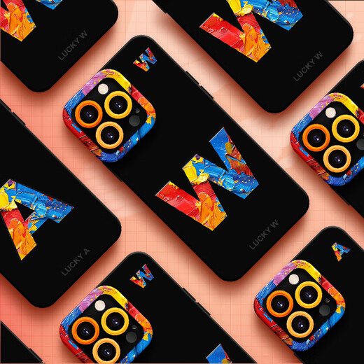 
Rich Apple series mobile phone case iPhone16Promax liquid silicone 15plus soft shell new 16e creative painted simple couple men and women high-end feeling will not hit the shell Angel eye liquid silicone black [jtGJ691] iPhone 16