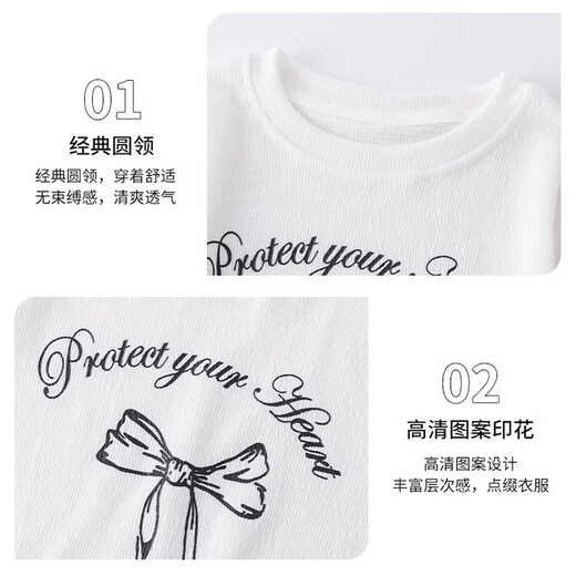 NICKYBABY girls summer suit 2025 new children's summer fashionable casual short-sleeved girls summer Korean jeans 13068 blue + 9981 white 160 cm