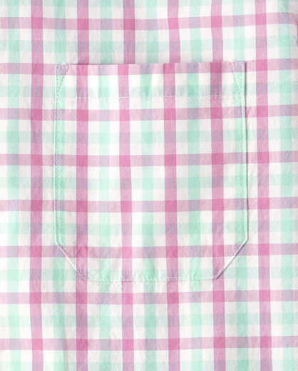 GYMBOReeGymboree Men's Dad and Son Long Sleeve Button-Down Shirt, Allure Pink, XL Allure Pink XL