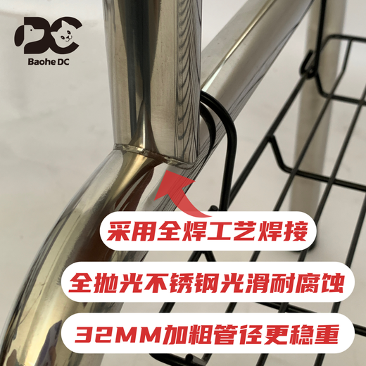 BAOHE DC Pet Grooming Table Stainless Steel Folding Grooming Table Non-slip Waterproof Pet Shop Dog Hair Cutting Bathing Blow Hair Black 46 Inch 117*60cm Stainless Steel Single Arm