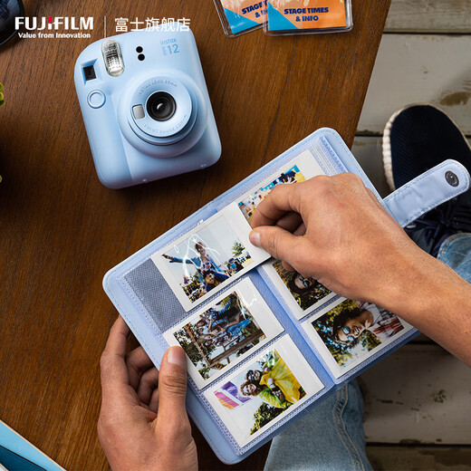 Fuji (FUJIFILM) instax instant camera 3-inch mini photo paper film roll 3-inch double pack + refrigerator magnet + photo album containing 20 pieces of white-bordered photo paper Official standard