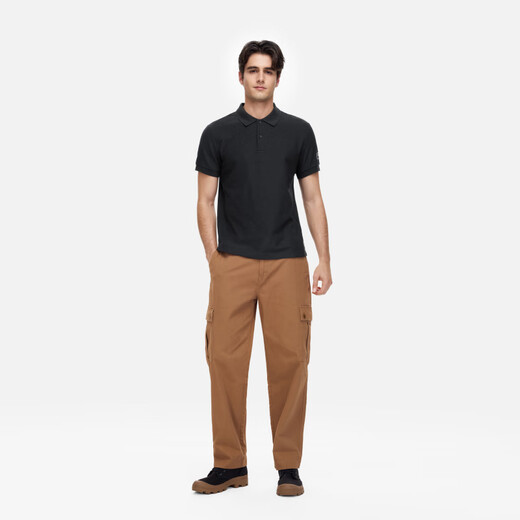 AIGLE艾高POLO衫T恤春夏经典款速干防晒户外短袖男 黑色 AS834 L (180/96A)