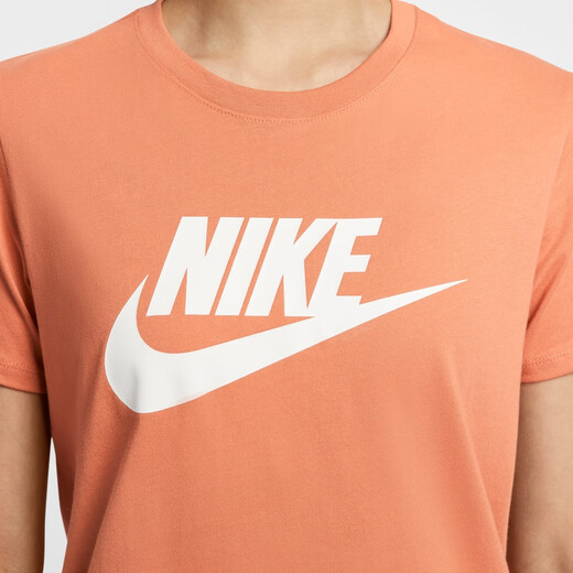 耐克（NIKE）ESSENTIALS女子印花T恤秋季纯棉休闲轻便柔软舒适DX7907 828柔和橙 2XL