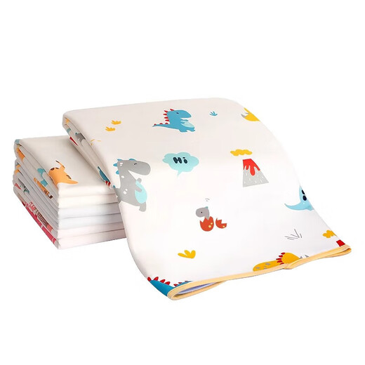 Huaiyin Urin-Isolierungspad Baby waschbarer Kinder wasserdichte atmungsaktive Babybettblatt über Nacht Windel Tante Menstruationsbett 2 Packungen [süßer Dinosaurier + Ozean Welt] -7a 150x200 cm