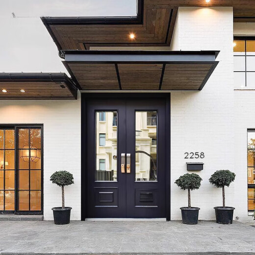 Cast aluminum villa door double-opening glass entrance door mother door entry door rural self-built house door double-open custom SK-829 [All styles/sizes/colors can be customized