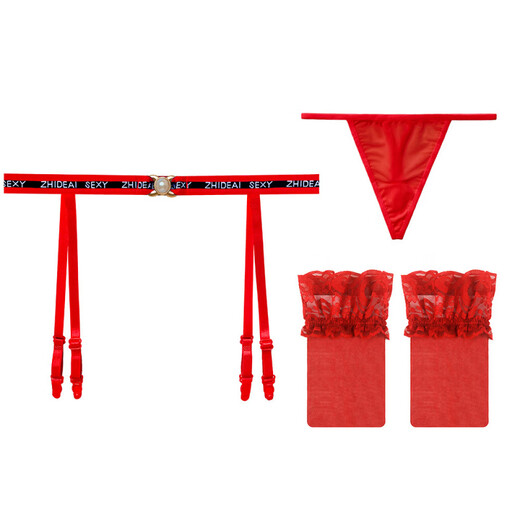 欧美字母吊带袜辣妹钻饰黑丝诱惑性感美腿情调吊袜带过膝丝袜情人 黑色+丝袜 均码 (适合80-120斤)