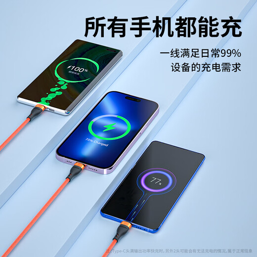 OKSJ【超级快充】充电器三合一快充头数据线套装多头Type-c安卓直插20W一拖三苹果14/13/手机车载