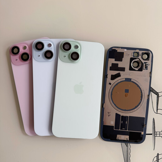 A Suitable for Apple 15 back cover glass iPhone 15puls original back shell assembly 15 back glass middle frame 95 new or so/blue 15 back cover glass (without wireless charger) glue delivery/work