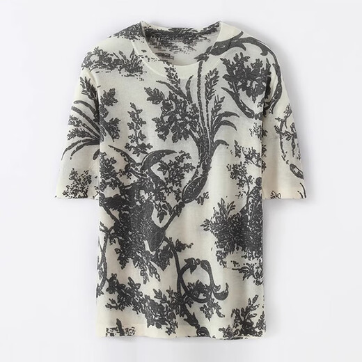 HMRSV-Feder- und Herbst-Dünnschleife wasserlöslicher Wollpullover langärmeliger Pullover für Frauen loser runder Hals Farbblockieren gedrucktes Basis Top Lifelike JXHDHHJ-695 M