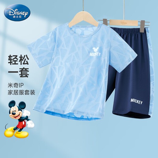 Disney Boys Suit Summer 2025 Boys Ropa y pantalones de secado rápido y pantalones Traje deportivo infantil TD2ET003 Azul 150