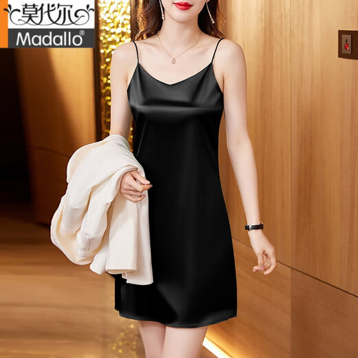莫代尔2025新款高端真丝睡衣女夏季中年妈妈性感桑蚕丝吊带睡裙睡袍 6625-香槟色 柔软细腻亲肤 M 85-100斤