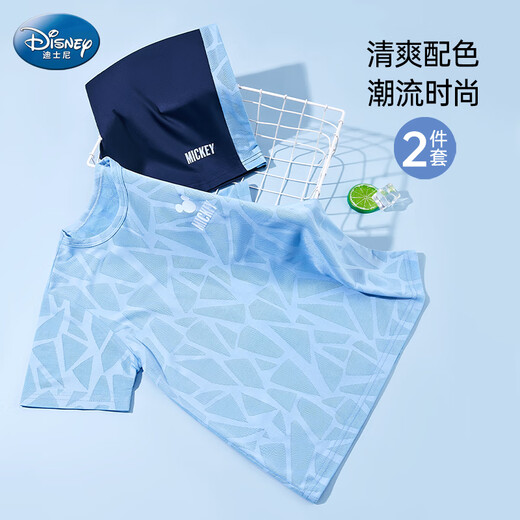 Disney Boys Suit Summer 2025 Boys Ropa y pantalones de secado rápido y pantalones Traje deportivo infantil TD2ET003 Azul 150
