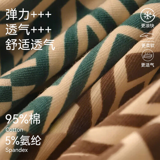 FitonTon Men's Underwear Men's Pure Cotton 10A Antibacterial Boys Underwear Loose Breathable Boxer Shorts Boxer Briefs 3 Pairs 2XL