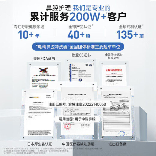 Sonmol Nasal Irrigator Children's Electric Spray Physiological Sea Salt Water Atomized Rhinitis Nasal Irrigator MFNI-03EB