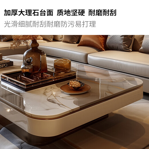 逸朗德（YILANGDE）大理石茶几客厅家用高端大户型茶台2025新款轻奢高级感设计师茶桌 G756#1.6米微晶石茶几160*90*40