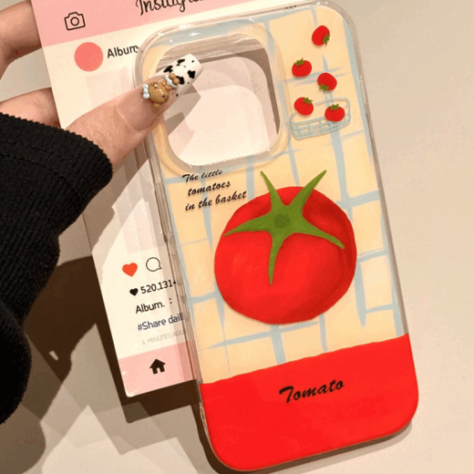 西红柿杨桃适用iphone16手机壳支架苹果华为vivo小米OPPO荣耀套 白色大孔[满屏]-透白[0]-LIYIK1049西 华为nova11pro/nova11至尊版