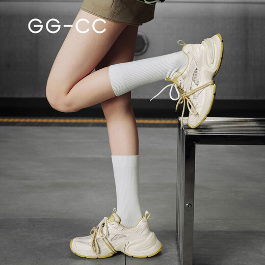 GG-CC [Viajando el planeta] Nuevos zapatos de malla de malla de verano de verano para zapatos casuales de suela gruesa de mujeres G25S9922 Amarillo 39