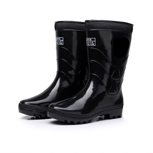 Acid-proof and alkali-proof and oil-proof men's high-tube rain boots beef tendon sole anti-slip sole medium-tube men and women's rain boots low water top Shanghai double-cost matte 902 men's high-tube 41