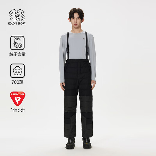 KOLON SPORT men's strap down trousers outdoor sports casual pants hiking P clip woven pants official flagship Black BK L 175/82A