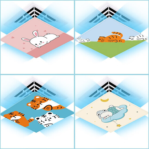 Home factory central air conditioning windshield square anti-warm hot air blowing directly office ceiling machine ceiling air guide hood wind shield white 35x35x0.1cm