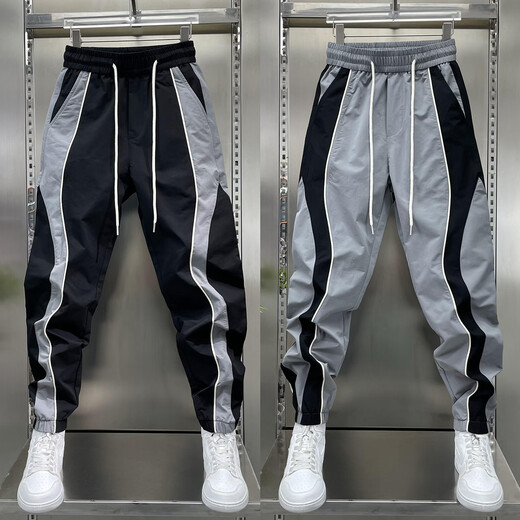 Feidi Sen Mengs Hosen für die Sommer-Dünnfunktionshose für Männer für Jungen, die modische einfache und vielseitige elastische Gelegenheitshose für Männer 679 schwarz (Sommer-Dünnstil) 32 (empfohlen 120-130jin [Jin entspricht 0,5 kg]))