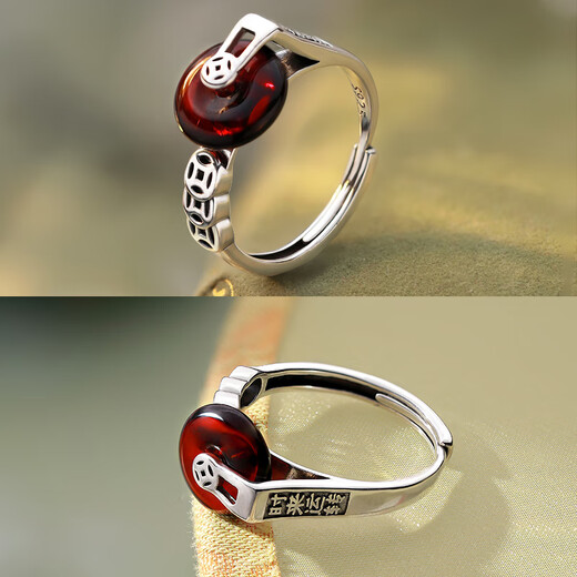 Fat Donglai's same style sterling silver copper coin ring 999 silver coin Duoduo index finger Shilai transfer ring 999 silver copper coin ring opening adjustable