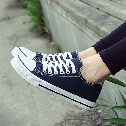 
European Pastoral couple canvas shoes for men 2025 summer new low top casual sports shoes for men trendy and versatile (PJ) 6621 blue 38