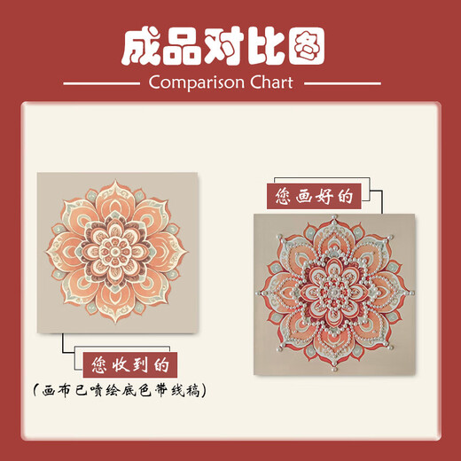 New Color Hui Song Jin Pearl Diy Painting Material Pack DIY Mother's Day Event Intangible Cultural Heritage Handmade Gift Sense Decoration LL13571 Full Color Spraying and Dot Diamond Pen 60*60cm Thick solid wood inner frame + beautiful outer frame Default wood color acrylic