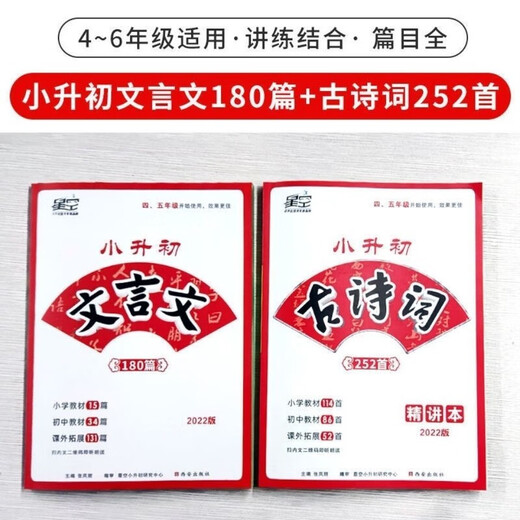 1591人好评新2022星空小升初古诗词252首文言文180篇4-6年级适用 22版252古诗词+精练本2本