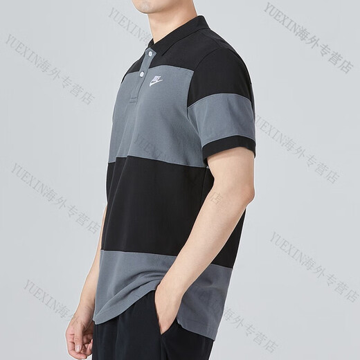 耐克（NIKE）POLO衫短袖翻领夏男士休闲健身刺绣条纹训练上衣运动T恤 FN3897-010 M 120-130斤