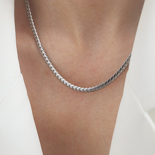 Yadige AU750 genuine gold with certificate and guaranteed value 18K gold necklace thick chain clavicle chain for men and women ins simple temperament AU750 gold 18K gold with certificate S