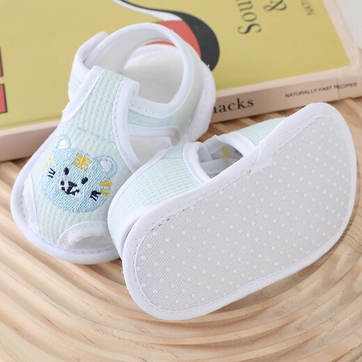 
Quer Xiong toddler shoes summer cloth sandals 0-1 year old infants and toddlers cute non-slip newborns men and women 3-6-9 months Blue Meow Tiger (cloth sole) 15 Inner length 12.5cm [15 size] 10-12 months