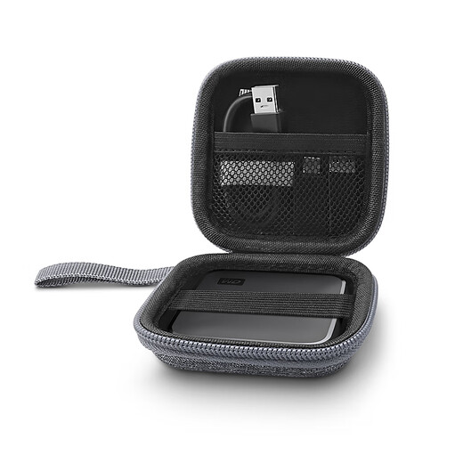 OLYSON is suitable for Western Digital mobile solid-state drive storage box Elements SE protective cover WD accompanying hard drive storage bag new element U disk ultra-small waterproof and shockproof portable bag Western Digital SE new element airbag shock absorption model Oxford Black 7 7cm