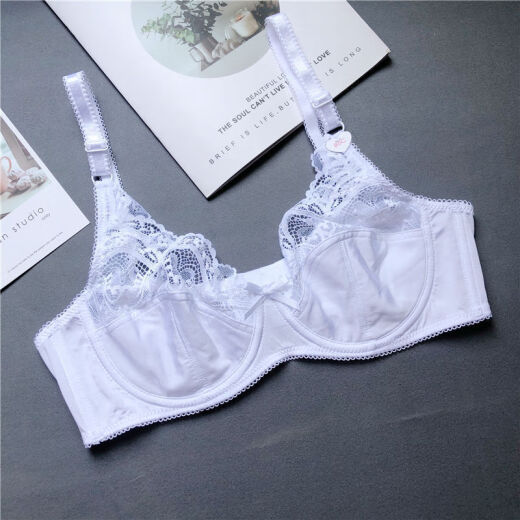 Shan Nanwei [2694 people] European and American Spongeless Sexy 200Jin [Jin equals 0.5 kg] Large size bra set, gather fat MM big white suit 90E
