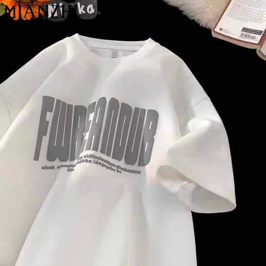 Cotton American Heavyweight Letter kurzärmeliges T-Shirt für Männer im Sommer 2025 Neue Modemarken-Männer losen High-End-High-Punkte-halbärmeligen 1483 Schwarz [hohe Qualität 15] XL120-140jin [Jin gleich 0,5 kg] Alle Größe