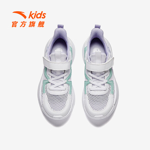 安踏儿童运动鞋通用大童鞋2025夏季新品网面透气校园软底跑步鞋 安踏白/雨清绿/薄雾浅紫-2 36